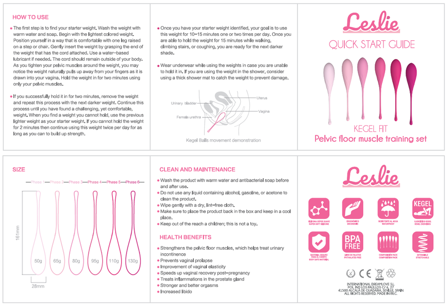Bile Kegel Leslie Kegel Fit Pelvic Muscle Training Set 6 Weights [19]