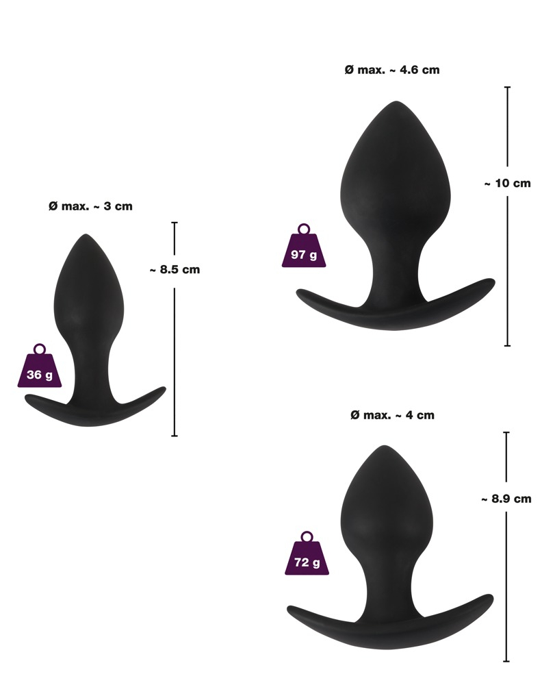 Set Plug Anal Black Velvets 3-piece Anal Trainer Set [5]