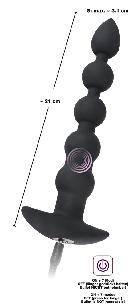 Bile Anale Vibante Black Velvets Rechargeable beads [4]