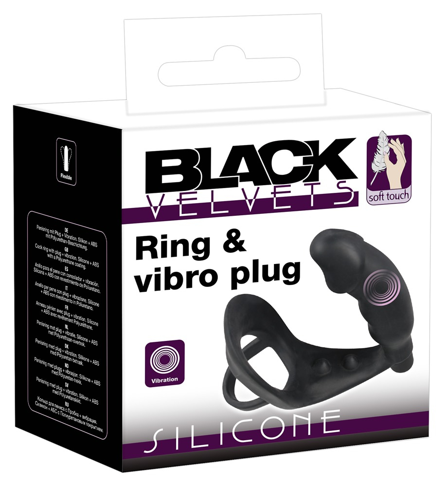 Vibrator Anal Black Velvets Ring & Vibro Plug [10]