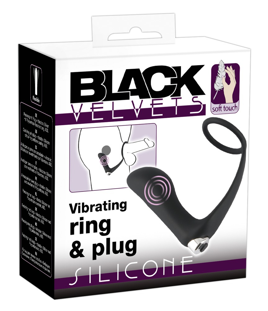 Inel Penian Plug Vibro Black Velvets Vibrating Ring & Plug [8]
