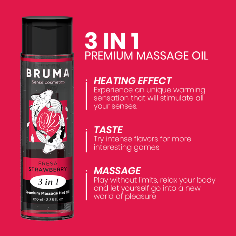 Ulei Masaj Bruma Premium massage hot oil strawberry 3 in 1 100 ml [2]