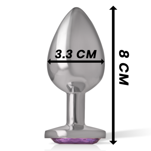 Buttplug Anal Intense Aluminum Metal Anal Plug With Violet Crystal Size M [4]
