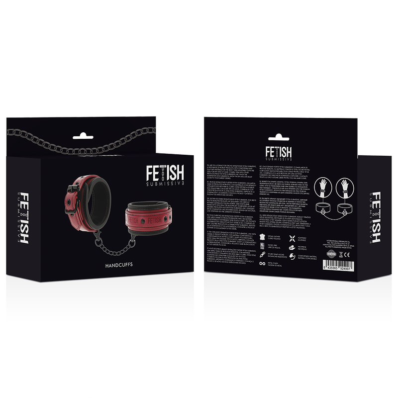 Catuse Fetish Submissive Dark Room Vegan Leather Handcuffs With Neoprene Lining [3]