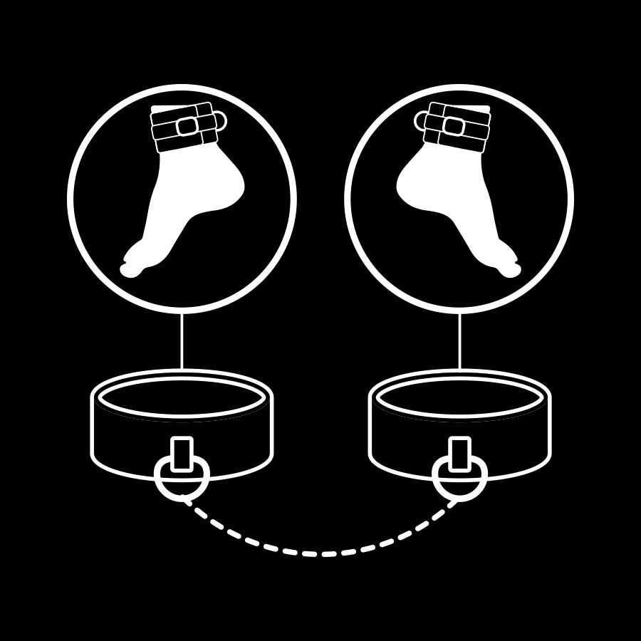 Catuse Fetish Submissive Vegan Leather Ankle Cuffs With Noprene Lining [3]
