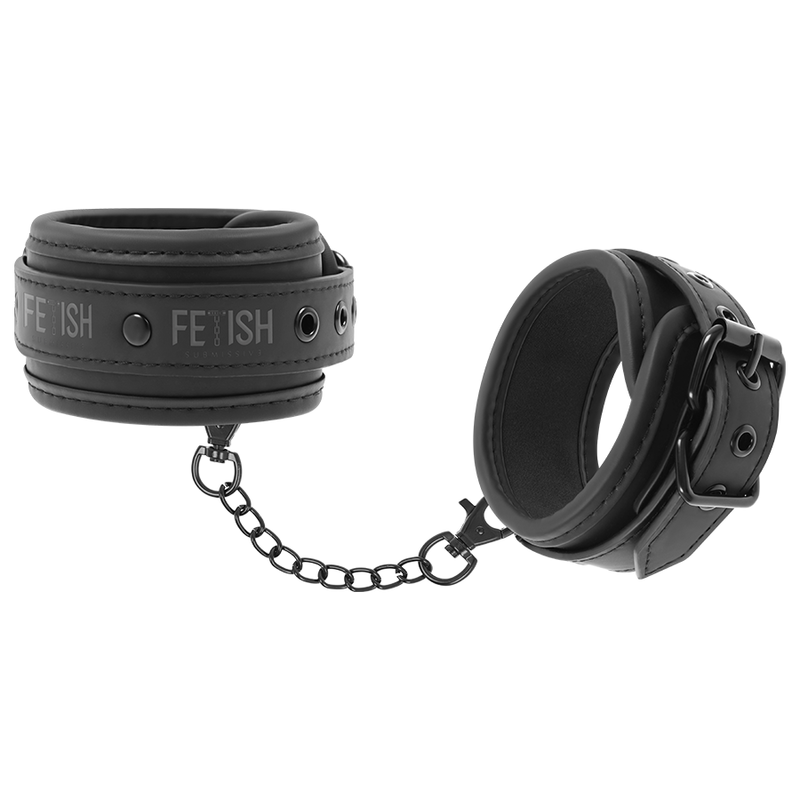 Catuse Fetish Submissive Vegan Leather Ankle Cuffs With Noprene Lining [9]