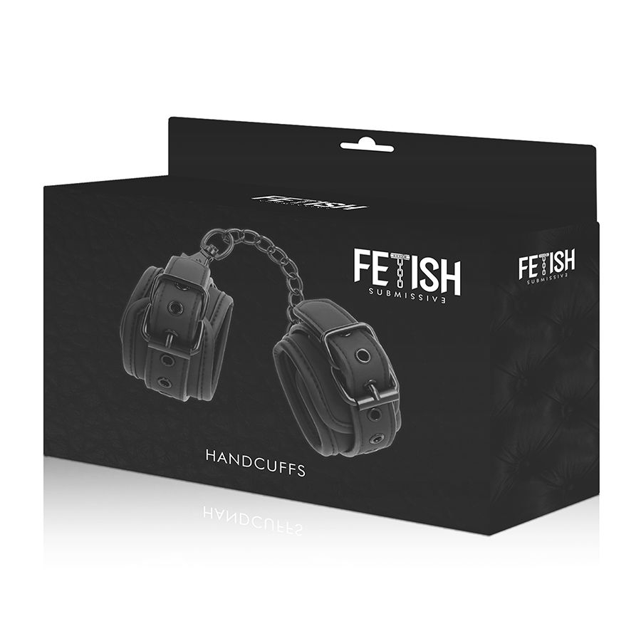 Catuse Fetish Submissive Vegan Leather Handcuffs With Noprene Lining [2]
