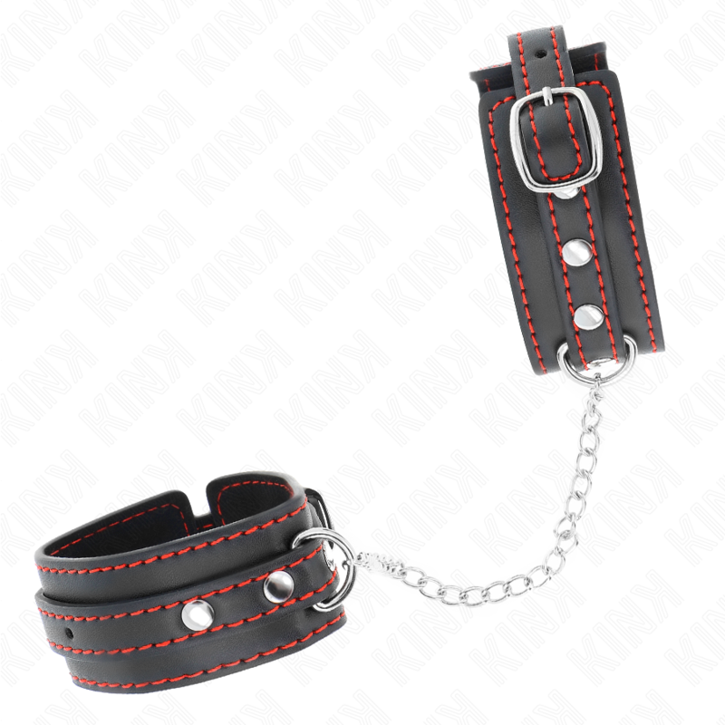 Catuse Maini Ajustabile KINK Small wrist restraints black with red lining adjustable [2]