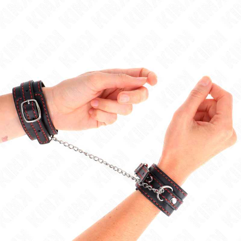 Catuse Maini Ajustabile KINK Small wrist restraints black with red lining adjustable [1]