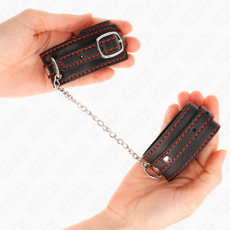 Catuse Maini Ajustabile KINK Small wrist restraints black with red lining adjustable [3]