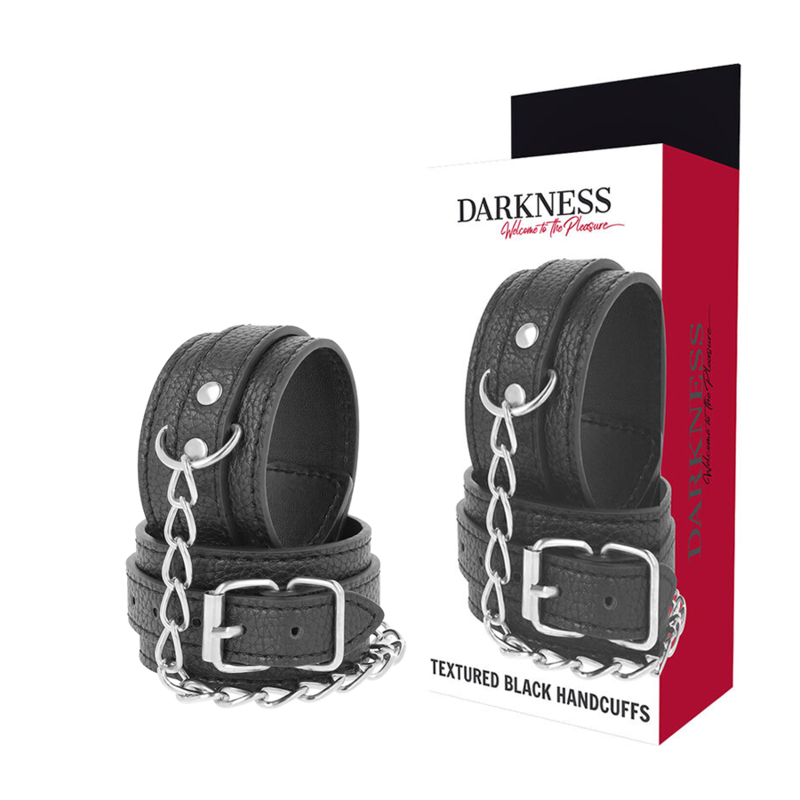 Catuse Maini Darkness Black textured leather handcuffs [5]