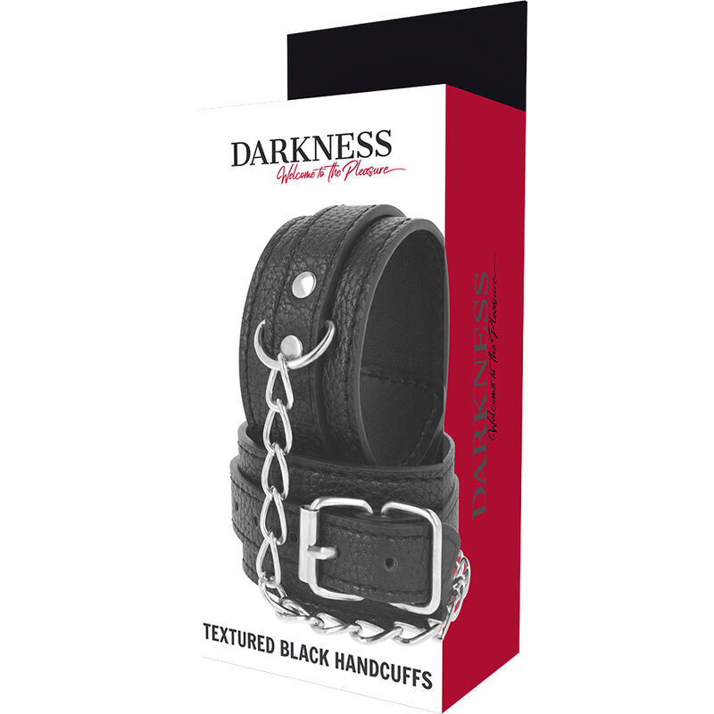 Catuse Maini Darkness Black textured leather handcuffs [2]