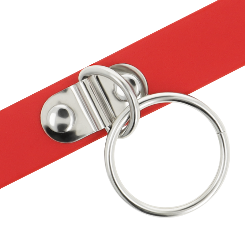 Colier Coquette Chic Desire Red Vegan Leather Necklace Woman Fetish Accessory [3]