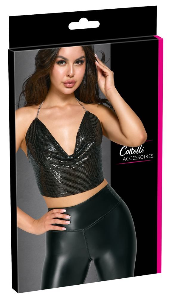 Top Metalic Lucios Negru Femei Cottelli ACCESSOIRES Metal Top [7]