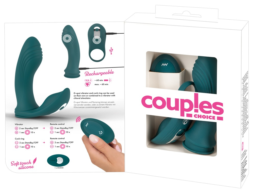 Set Vibrator Cuplu Couples Choice RC 3 in 1 Vibrator [19]