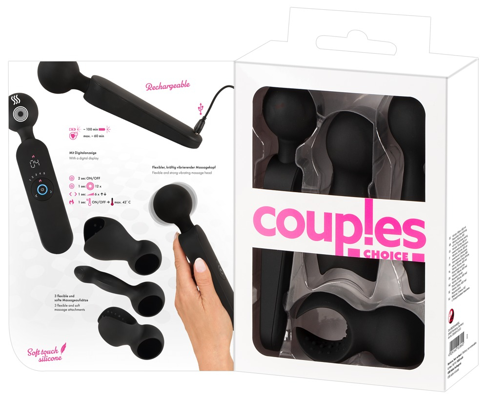 Set Vibrator Couples Choice Wand Vibrator with 3 Attachments [14]
