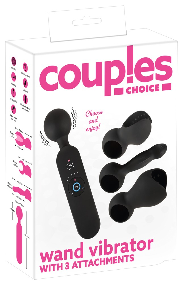 Set Vibrator Couples Choice Wand Vibrator with 3 Attachments [13]