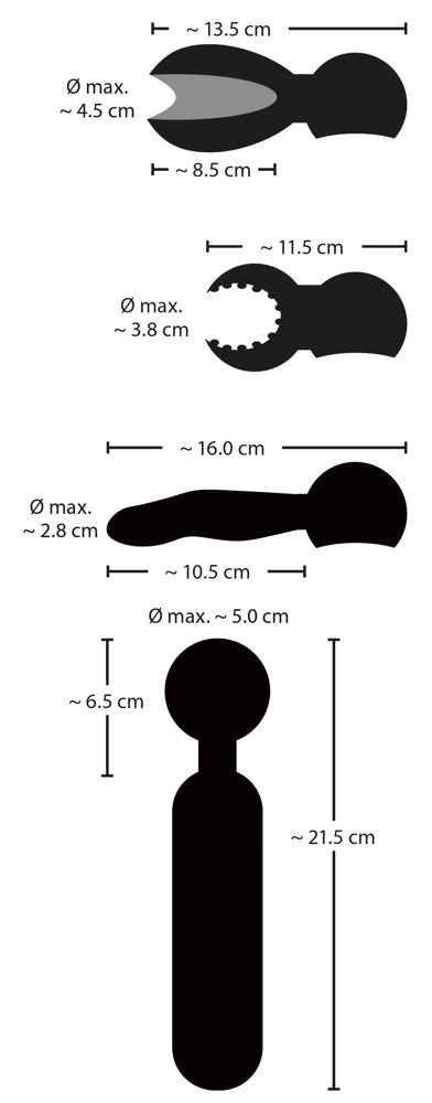 Set Vibrator Couples Choice Wand Vibrator with 3 Attachments [11]