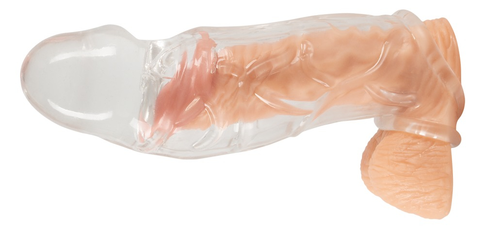Inel Testicule Crystal Penis Sleeve With Extension + Ball Ring [7]