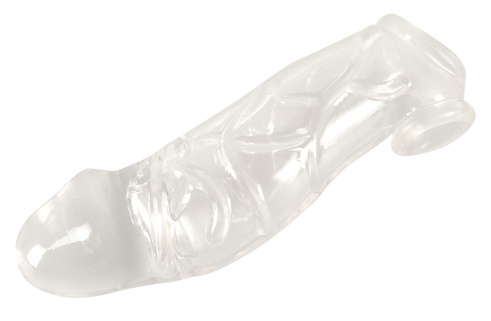 Inel Testicule Crystal Penis Sleeve With Extension + Ball Ring [4]