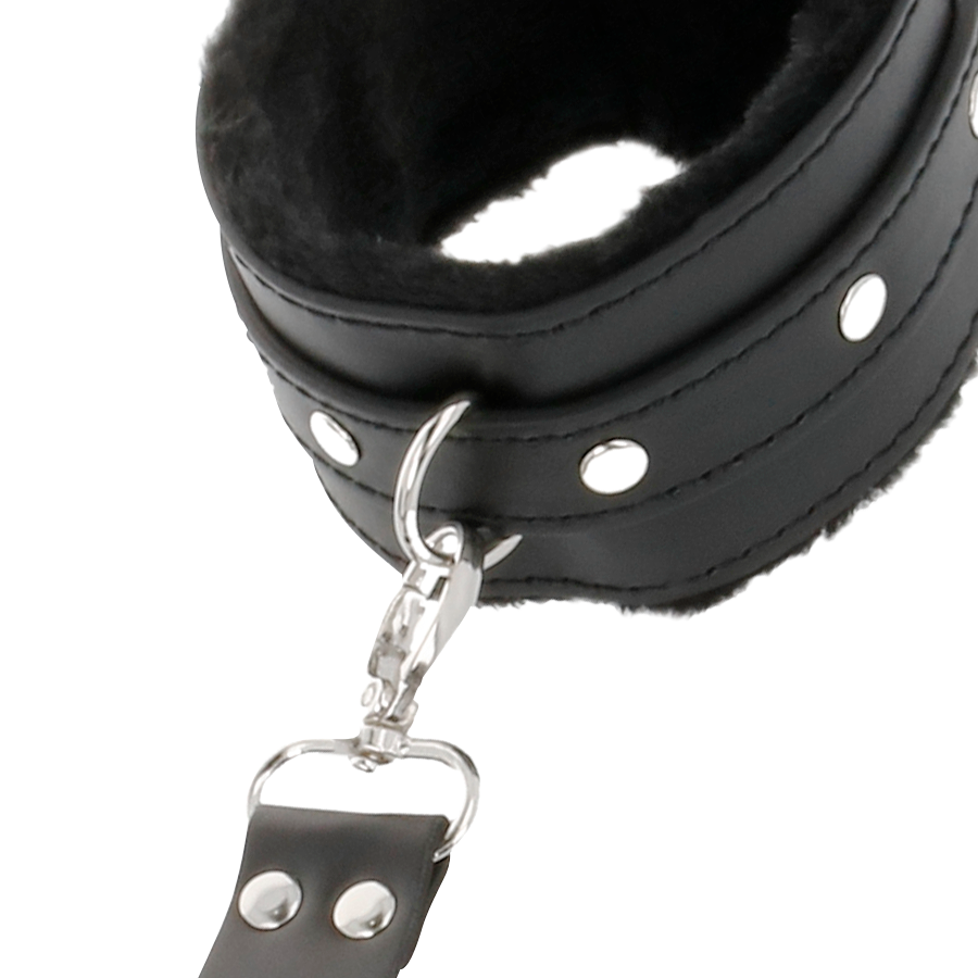 Catuse Maini Glezne Piele Darkness Lather handcuffs for foot and hands black [8]