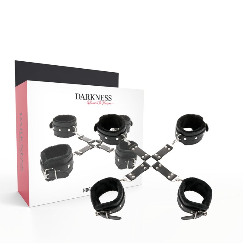 Catuse Maini Glezne Piele Darkness Lather handcuffs for foot and hands black [1]