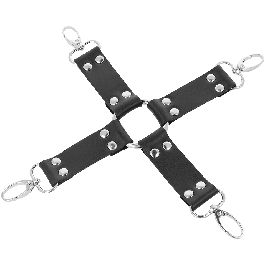 Catuse Maini Glezne Piele Darkness Lather handcuffs for foot and hands black [3]