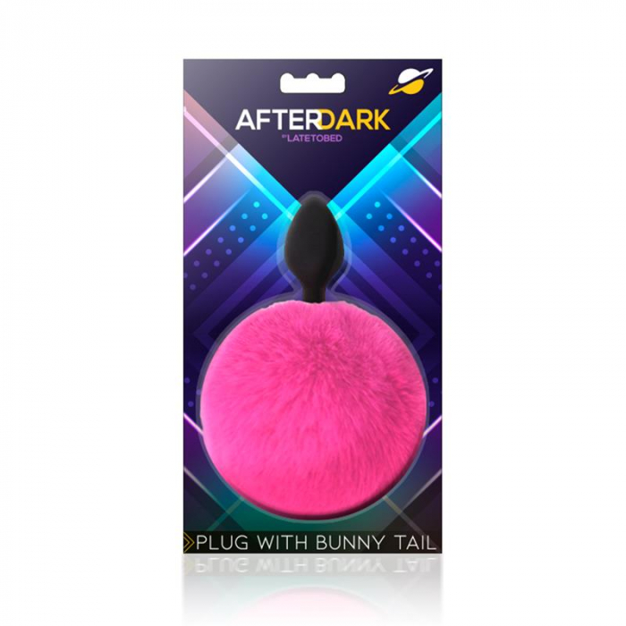 Buttplug Dildo Anal After Dark Black Silicone Butt Plug With Pompon Pink Size S [2]