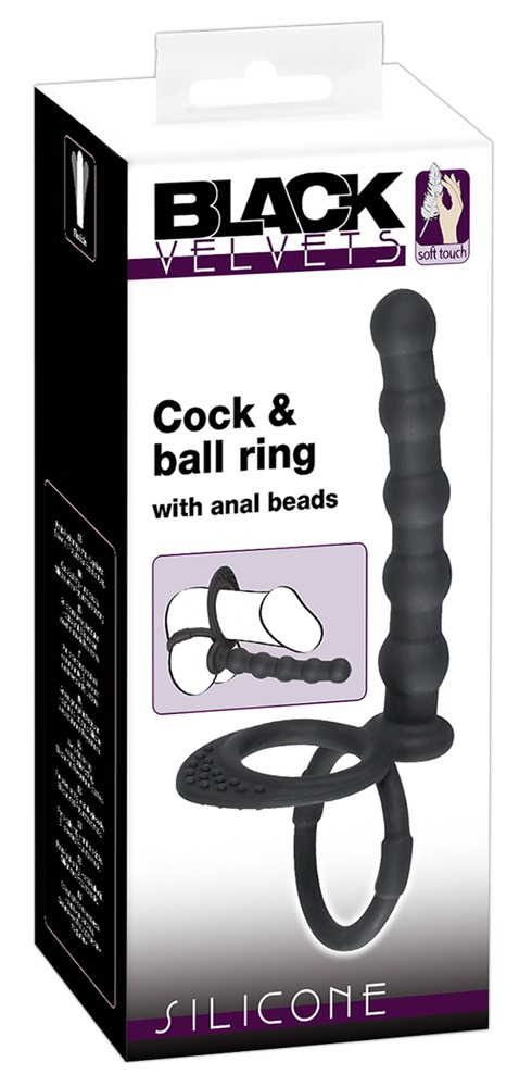 Dildo Anal Black Velvets Cock & ball ring [7]