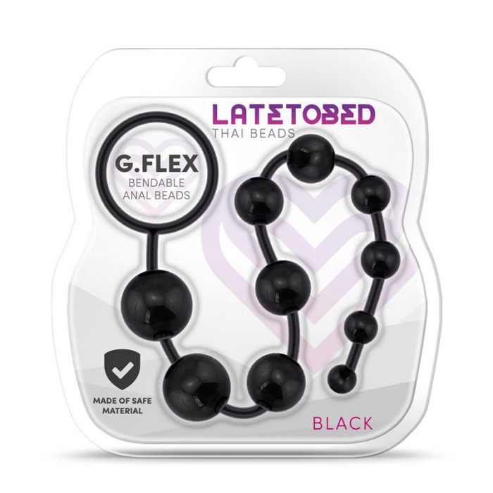 Dildo Anal Latetobed G Flex Bendable Thai Anal Beads Black [4]