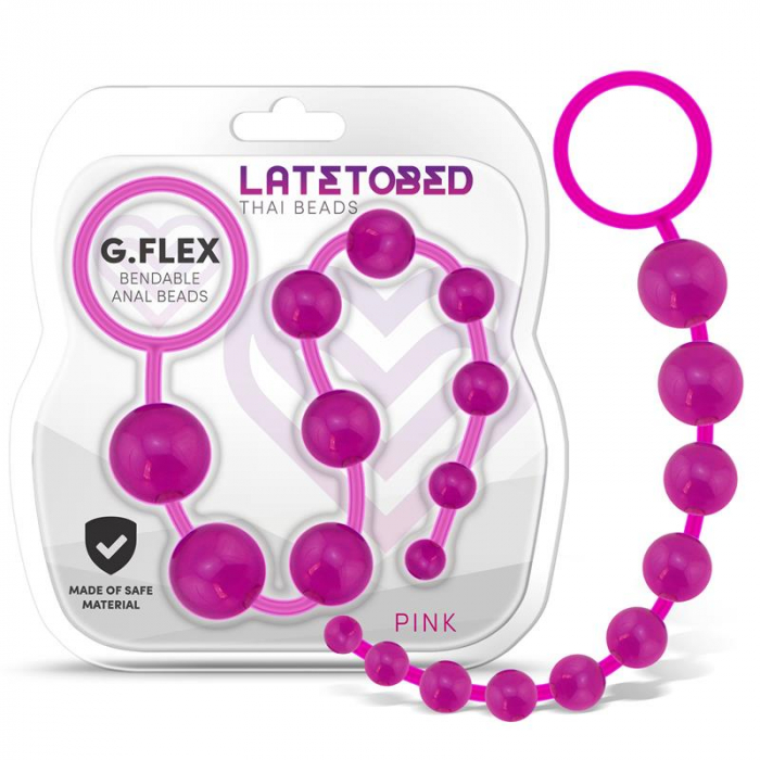 Dildo Anal Latetobed G Flex Bendable Thai Anal Beads Pink [2]