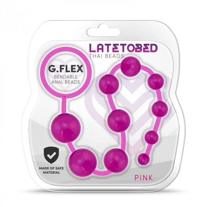Dildo Anal Latetobed G Flex Bendable Thai Anal Beads Pink [4]