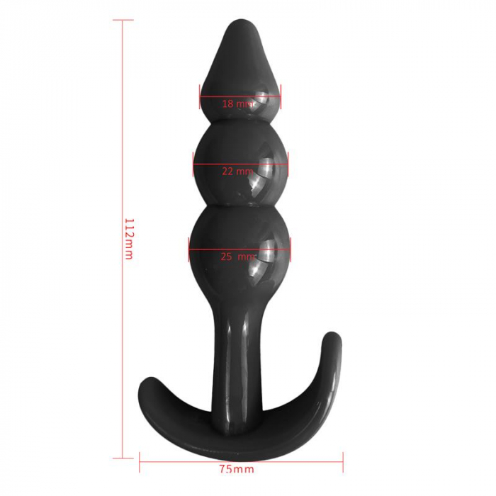 Buttplug Dildo Anal Latetobed Gevil Anchor Butt Plug Black 11 cm [7]