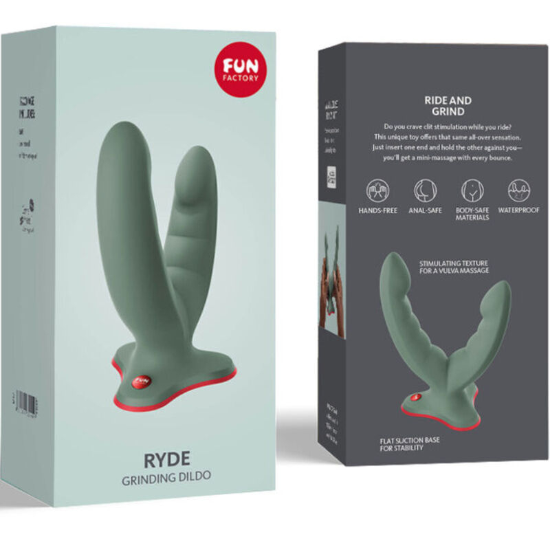 Dildo Dublu Fun Factory Ryde Double Dildo & Massager Green [6]