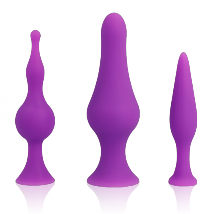 Dildo Anal OhMama Silicone Anal Butt Plug Set Violet [1]