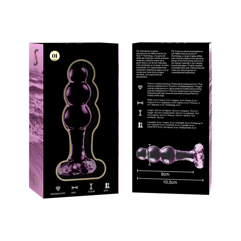 Dildo Sticla NEBULA SERIES BY IBIZA Model 1 anal plug borosilicate glass 10.5 cm [1]