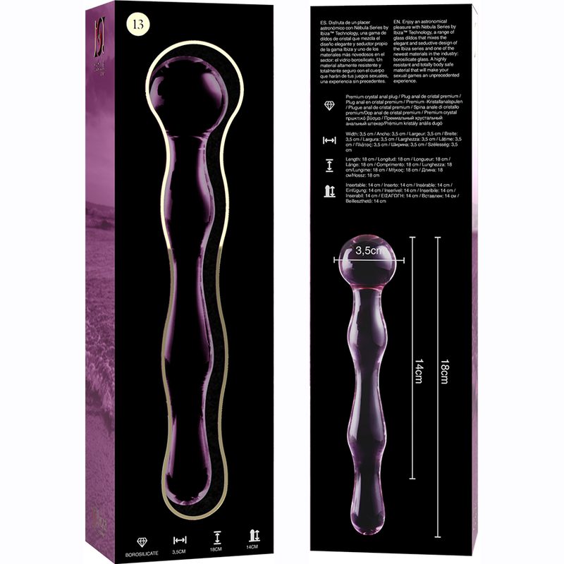 Dildo Sticla NEBULA SERIES BY IBIZA Model 13 dildo borosilicate glass 18 cm [3]