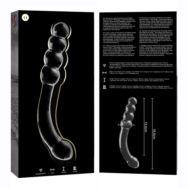 Dildo Sticla NEBULA SERIES BY IBIZA Model 14 dildo borosilicate glass 18.5 cm [3]