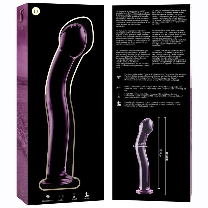 Dildo Sticla NEBULA SERIES BY IBIZAmodel 18 dildo borosilicate glass 18.5 cm [4]