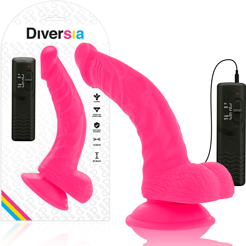 Dildo Vibrator Diversia Flexible vibrating dildo 21.5 cm -o- 4.5 cm [1]