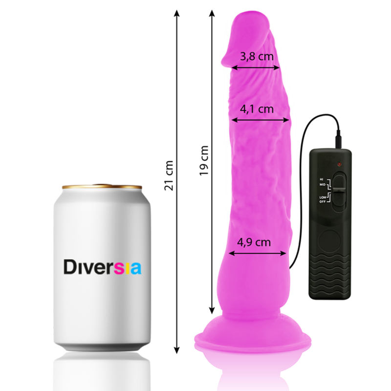 Dildo Vibrator Diversia Flexible vibrating dildo 21 cm -o- 4.9 cm [7]