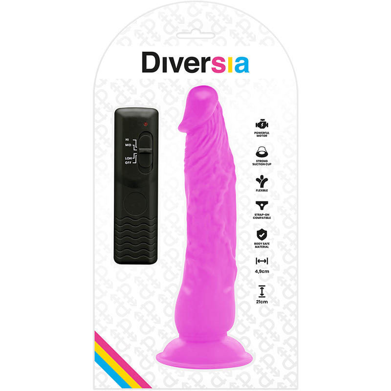 Dildo Vibrator Diversia Flexible vibrating dildo 21 cm -o- 4.9 cm [6]