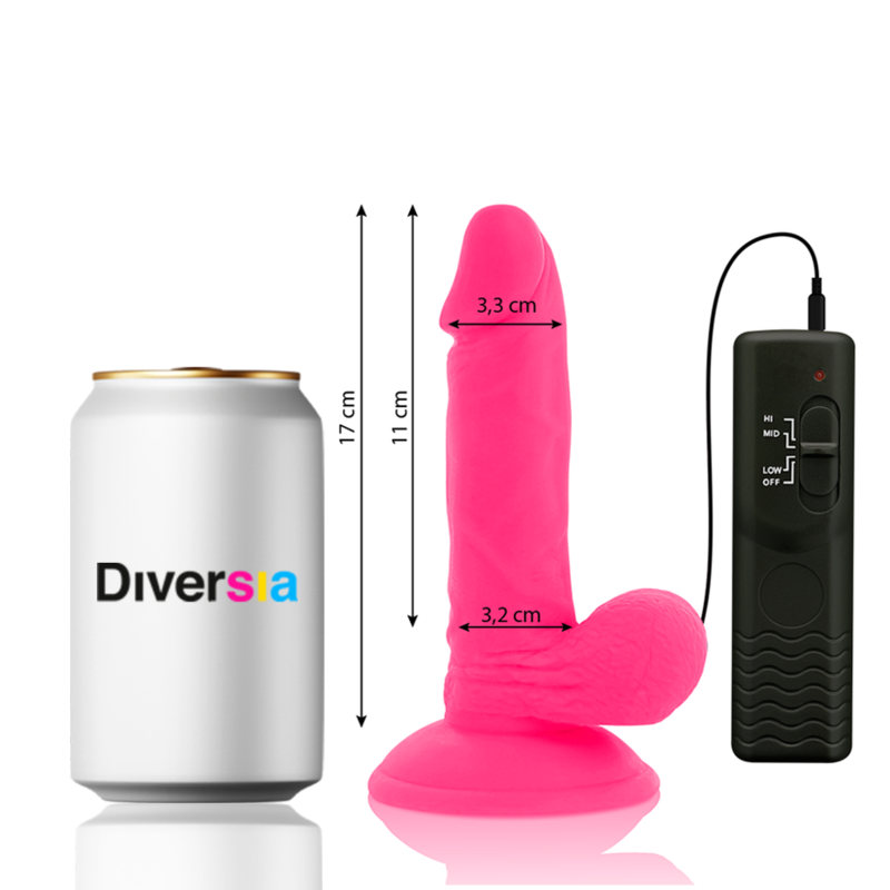 Dildo Vibrator Diversia flexible vibrating dildo 17 cm -o- 3.3 cm [7]