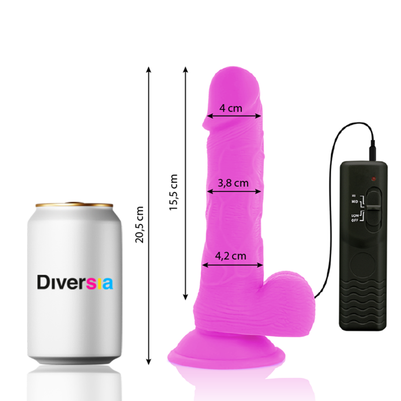 Dildo Vibrator Diversia Flexible vibrating dildo purple 20.5 cm -o- 4.2 cm [7]