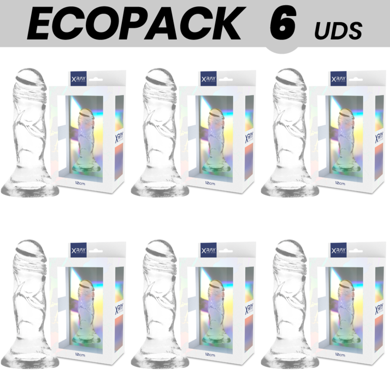 Dildo X-Ray Clear Ecopack 6 Units 12 cm [1]