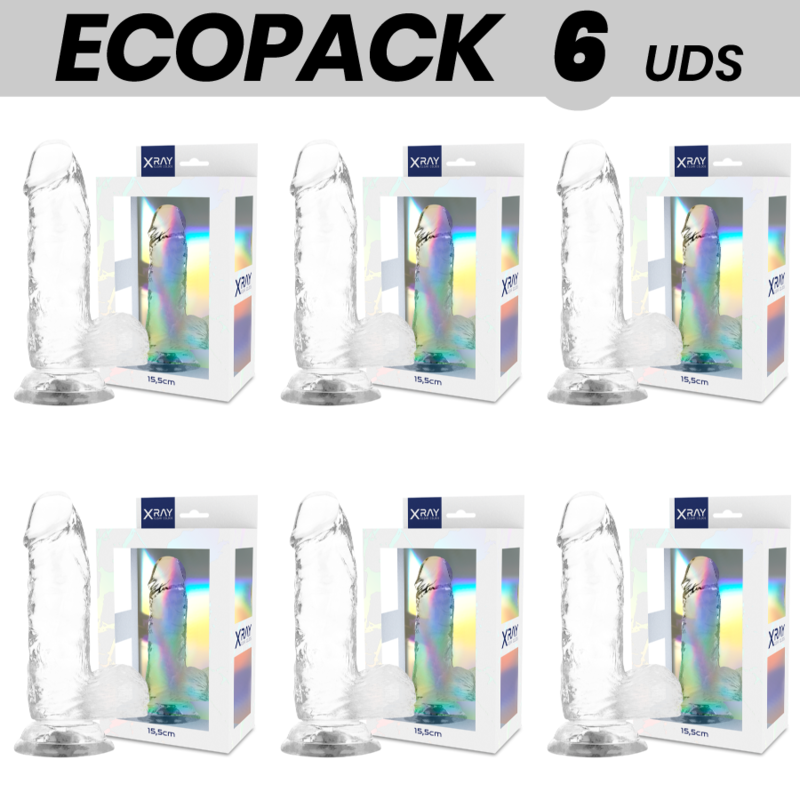 Dildo X-Ray Clear Ecopack 6 Units 15.5 cm [1]