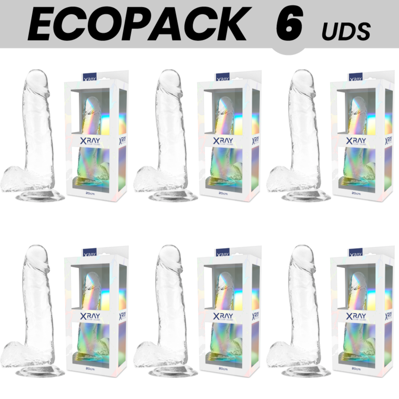 Dildo X-Ray Clear Ecopack 6 Units 20 cm [1]