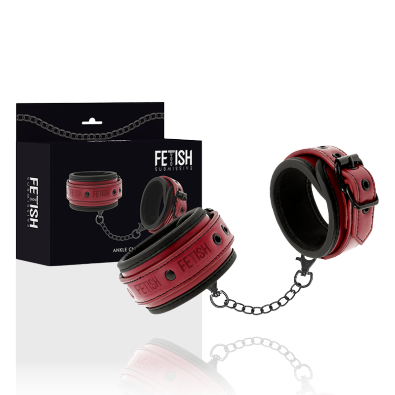 Catuse Piele Fetish Submissive Vegan leather ankle handcuffs with neoprene lining [8]