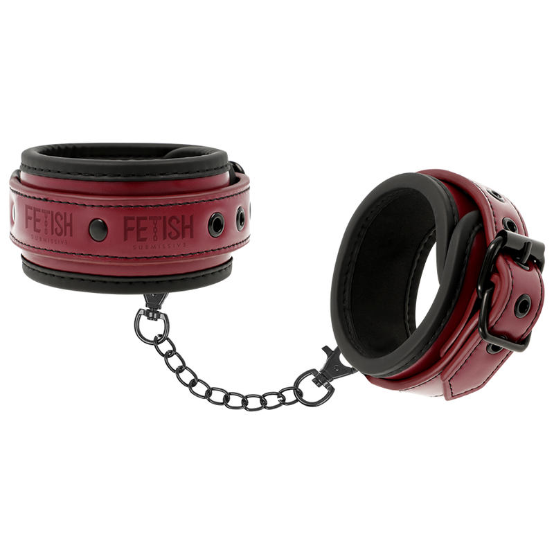 Catuse Piele Fetish Submissive Vegan leather ankle handcuffs with neoprene lining [1]