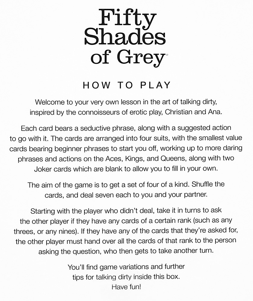 Joc Erotic Carti Fifty Shades of Grey Play Nice Talk Dirty Inspiration Cards [5]